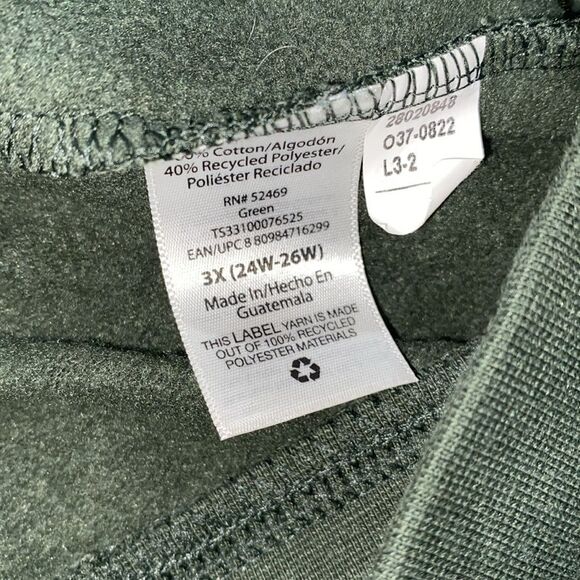 Terra & Sky olive green hooded jacket zippered size 3X - Picture 5 of 6